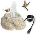 SAC SMARTEN ARTS Fountain for Bird Baths for Bird Bath Fountain with 7.5W Water Pump Resin Granite Rock Water Feature for Garden Patio Lawn Hummingbird Birdbath Fish Tank and Aquariums by SACSMARTENARTS