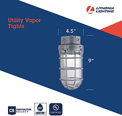 Lithonia Lighting Incandescent Vapor Tight Jelly Jar Light 150W 120V Grey - Image 4