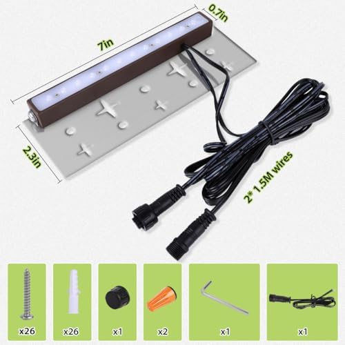 Retaining Wall Lights,12 Pack 7 Inch LED Hardscape Lighting,12-36V 2.5W Low Voltage Fence Lights,Outdoor Step Lights with IP67 Waterproof 2700K Warm Light - Image 6