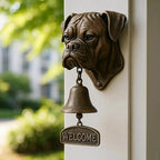 Funny Bulldog Doorbell, Pug Welcome Doorbell, Retro Cast Iron Hanging Bell, Farmhouse Vintage Outdoor Door Bell for Front Porch, Garden & Entrance Decoration(C) - Image 3