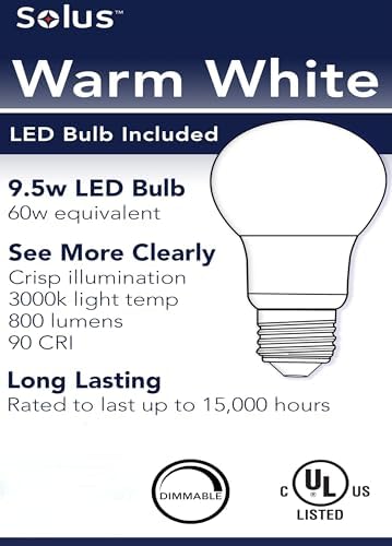 Solus Colonial with Glass Chimney Outdoor Post Top Light – SPC112 Fixture with LED Bulb, Fits 3" Pole, Clear Acrylic Shade, Black or White, Made in USA, Non-Corrosive, (Black, Warm White (3000K)) - Image 3