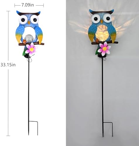 Animal Modeling Design Garden Decor Solar Lights Owl Lawn Light, for Yard Outdoor Decorations Ground Inserted Outdoor Waterproof Garden Lamp LED,Patio, Courtyard, Gifts for Mom Grandma (Warm) - Image 2
