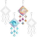 4Pack 8inch Sublimation Wind Spinner Blanks 3D Aluminum Metal Wind Sculpture Kinetic Spinners for Yard and Garden Indoor Art Ornaments Hanging Decoration (Rhombus) by WindMage