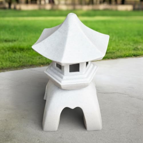 OLOMA Zen Stone Lantern Garden Statue Concrete Japanese Pagoda Sculpture Handmade Outdoor Cement Decor Yard Patio Lawn Walkway Meditation Landscaping Accent Lighplace Garden Accent - Image 2