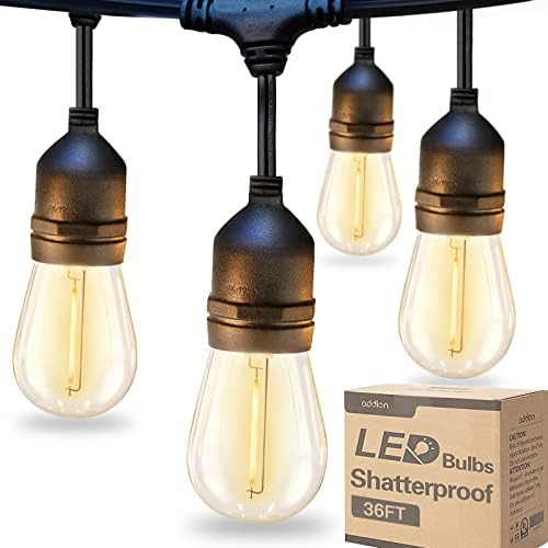 addlon LED Outdoor String Lights 36FT Edison Vintage Weatherproof ETL by addlon