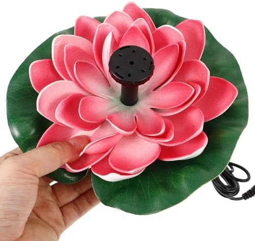 Solar Fountain Floating Lotus Shape Outdoor Garden Fountain Water Feature Landscape Decor for Pool and Pond with Red Flower Design 7v 1.2w Solar Pump - Image 3
