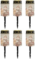 Poceacles Christmas Decorations Solar Lights Outdoor Solar Powered Outdoor Cemetery Stake Candle Grave Lamp Flameless Candle, Snowman Puppy Cat Print, 6 Piece by Poceacles