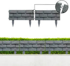 Brick Effect Garden Fence,Flower Bed Border Detachable Splicing Garden Fence,Simulation Bricks Fencing Panels Garden Edging Decoration,4 Pieces,Grey. - Image 4