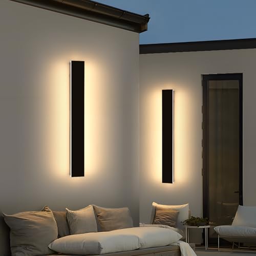 2 Pack 31.4inch Modern Exterior Wall Lights, 3000K Warm White, Outdoor Wall Mount Linear Sconces, 31W, IP65 Waterproof Minimalist Strip Led Lighting for House, Porch, Garage, Garden - Image 7