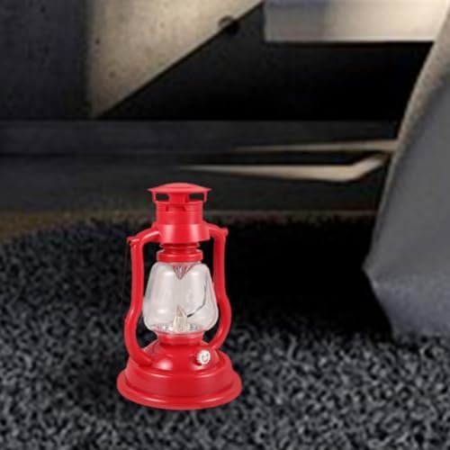 LED Hurricane Lantern Red Metal Hanging Light Vintage 2pcs - Image 5