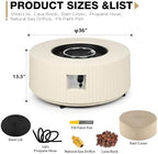36'' Outdoor Round Propane Fire Pit Table Concrete - Image 2