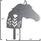 Animal Floral Metal Garden Stake | Raw Metal Patinas Over Time | Yard Art Decor Spring Summer Decorations Flower Bed Plant Stakes Marker (Horse) - Image 3