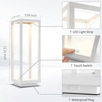 Mr.White IP54 Waterproof Outdoor LED Table Lamp - Battery Operated Rechargeable Cordless 5200mAh, Dimmable 3 Color Temperatures for Patio Backyard (White) - Image 3