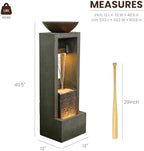 Tankana Outdoor Water Fountain Jar Water Feature for Garden Floor Standing Fountains Resin Cascading Waterfall with Pump and Lights for Patio Yard Deck Home Decor, 41 inches Tall - Image 5