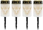 Poceacles Cross Outdoor Solar Candle Lights - Water Resistant, Gold White Dove of Peace Cross, Pack of 4 by Poceacles