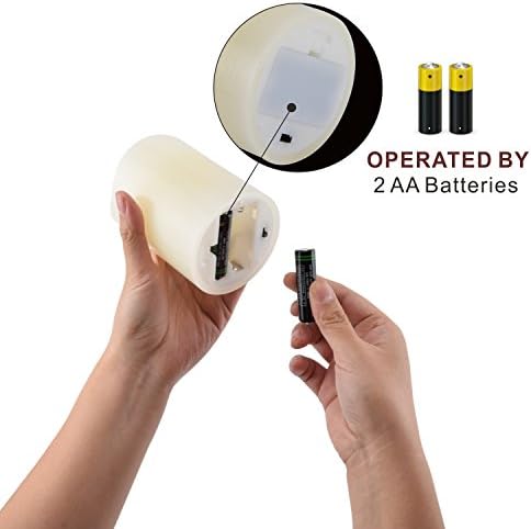 RY King Large Flameless Candle Set of 9 (D 3" x H 3", 3", 4", 4", 5", 5", 6", 7", 8") Battery Operated LED Pillar Real Wax Candles with Remote Control Timer - Image 5