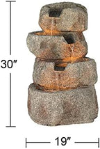 Glacial Rock Zen 30" Large Water Outdoor Indoor Fountain with LED Lights - Image 4