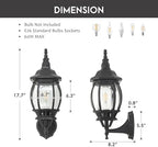 2-Pack Waterproof Aluminum Outdoor Light Fixture Exterior Porch Lights Outdoor Wall Sconces,Anti-Rust Porch Lights for Outside Garage Patio Exterior Lights for House - Image 2