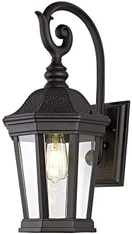 Black Outdoor Wall Lantern, Large Outdoor Porch Light Fixtures by SmeikeLighting