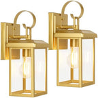 BesLowe 2-Pack Outdoor Wall Light Fixtures, Modern Porch Sconces, Gold by BringYourBrightFuture