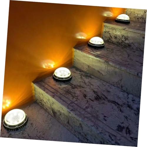 OSALADI 4Pcs LED Solar Ground Disc Lights, Waterproof Outdoor Garden Lamps - Image 6