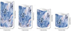 Blue Marble Butterfly Flickering Flameless Candles Battery Operated Candles Set of 4 with Remote Control Timer Color Changing Pillar Candles Bulk Tea Lights Home Table Kitchen Decoration - Image 2