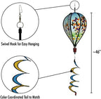 In the Breeze Butterfly Swarm 6-Panel Kinetic Hot Air Balloon Wind Spinner,11" W x 17" H, 26" Tail,1052 - Image 4