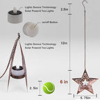 Hanging Solar Lights for Trees Outside, 4 Pack 6-Inch Hanging Star Lanterns with Solar Tea Lights Outdoor Waterproof, Icetry Star Light, Tree Lanterns Decoration for Porch Patio Pergolas Yard - Image 5