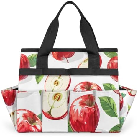 Fruits Half Apples Garden Tool Bag Tote for Men Women Multiple Pockets Wide Mouth Heavy Duty Waterproof Tool Organizer Bag for Outdoor Lawn Yard Portable Gardening Storage With Elasticbands - Image 7