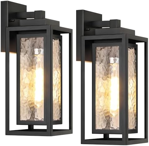 WIHTU 15.78'' Exterior Porch Light Fixture,Outdoor Wall Sconce Lights,Black by WIHTU