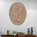 Sungmor Copper Cast Iron Wall Art, Oval-shaped Classical Lady Relief Plaque - Image 2