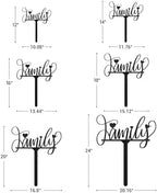 Metal Family Sign Garden Stake Decorative, Script Lettering with Heart Accents Silhouette Statues for Yard Art, Outside, Patio, Outdoor Decor, Garden Decorations, Lawn Ornaments - 12" Black - Image 6