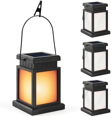 GIGALUMI Solar Lanterns Outdoor Waterproof, 4 Pack Hanging Solar Lanterns by GIGALUMI