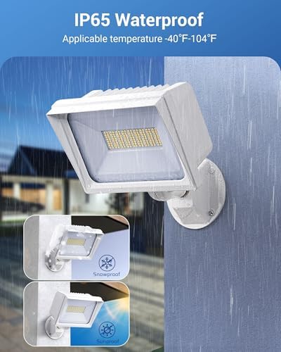 DEWENWILS 65W Outdoor LED Flood Light, IP65 Waterproof 6670LM 5000K, White - Image 5