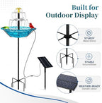 Solar Fountain for Bird Bath Outside, Power Panel and Pump with Metal Stakes for Garden Yard Decor (Blue-Small) - Image 3
