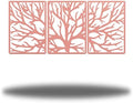 Riverside Designs 3 Panel Tree | Large Metal Art Sectioned Steel Decor | Made In USA | Multiple Sizes and Colors (Pink, 30") by Allyoursteeld%C3%A9corneeds