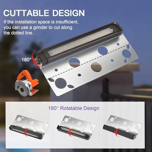 4-Pack 7 Inch Retaining Wall Lights, 5W 200LM LED Hardscape Lighting Swivel, 2700K-5000K Selectable,12-24V AC/DC, IP65 Waterproof Low Voltage Step Lights Outdoor, ETL Certified - Image 6