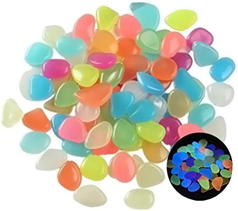 Glowing Stone Colored Luminous Rocks, Pebbles That Glow in The Dark, Luminous Plastic Pebbles for Decoration of Fish Tanks in Parks and Gardens (Size : 500PCS) by Unknown