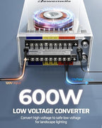 DEWENWILS 600W Low Voltage Landscape Transformer, 6 Independent Outputs - Image 3