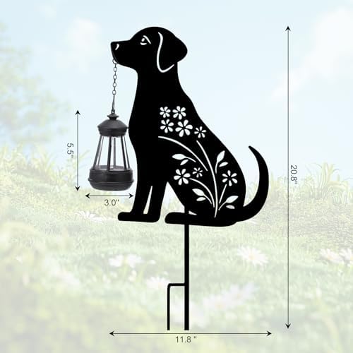 Afirst Solar Garden Stake, Dog Silhouette Light & Lantern for Outdoor Decor - Image 2