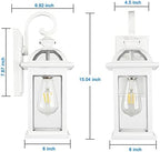 Darkaway Outdoor Lights Fixtures Wall Mount, Outdoor Wall Sconce with Seeded Glass, Waterproof Exterior Lights for House, Front Porch, Patio (1 Pack, White) - Image 2