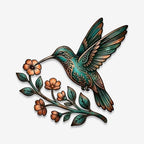 Hummingbird Metal Sign Floral Wall Art Rustic Plaque for Garden Porch Home Decor Heavy Duty Waterproof Indoor Outdoor Ornament (16 Inch) - Image 2