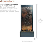 Alpine Corporation 48" Tall Indoor Modern Wall Mounted Zen Mirror Waterfall Floor Fountain with Stones and LED Lights Decor for Office, Living Room, Entryway, Bronze - Image 4