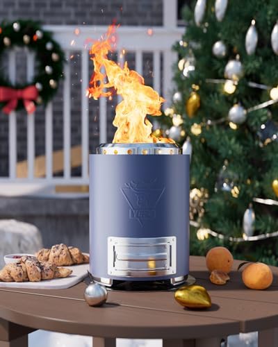YEFU Tabletop Fire Pit, Flame Control Wood & Pellet Stove with Bag, Blue - Image 6