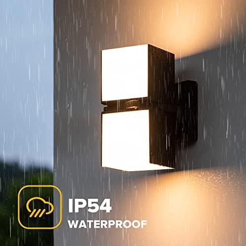 LUTEC Cuba 3000K 1100LM LED Integrated Porch Wall Light Outdoor and Indoor Bedroom LED Wall Lantern Sconce-Bronze - Image 4