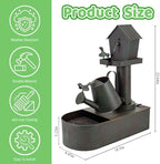 3-Tier Outdoor Fountain 23" Rustic Waterfall Garden Patio Decor - Image 2