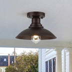 GOLDHILL 10.5" Semi Flush Mount Barn Light 2-Pack, Rust-Proof Metal Ceiling Fixture Set, Vintage Farmhouse Lighting for Garage, Porch & Mudroom, Damp Rated - Image 2