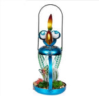 Alpine Corporation 16" H Outdoor Solar-Powered Metal Flamingo Yard Statue, with Enclosed LED Lights, Garden Decor for Patio, Lawn or Porch, Blue - Image 2