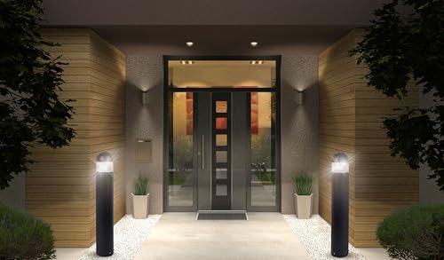 Solus Rounded LED Bollard Path Light – 20W Integrated LED, 1400 Lumens – 3000K or 4000K CCT – Modern Outdoor Light, ETL Listed – Black or Bronze Finish (Black, 4000K / Single Pack) - Image 3