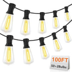 KGC 100Feet LED Outdoor String Lights, Weatherproof Heavy Duty Patio Lights by KGC